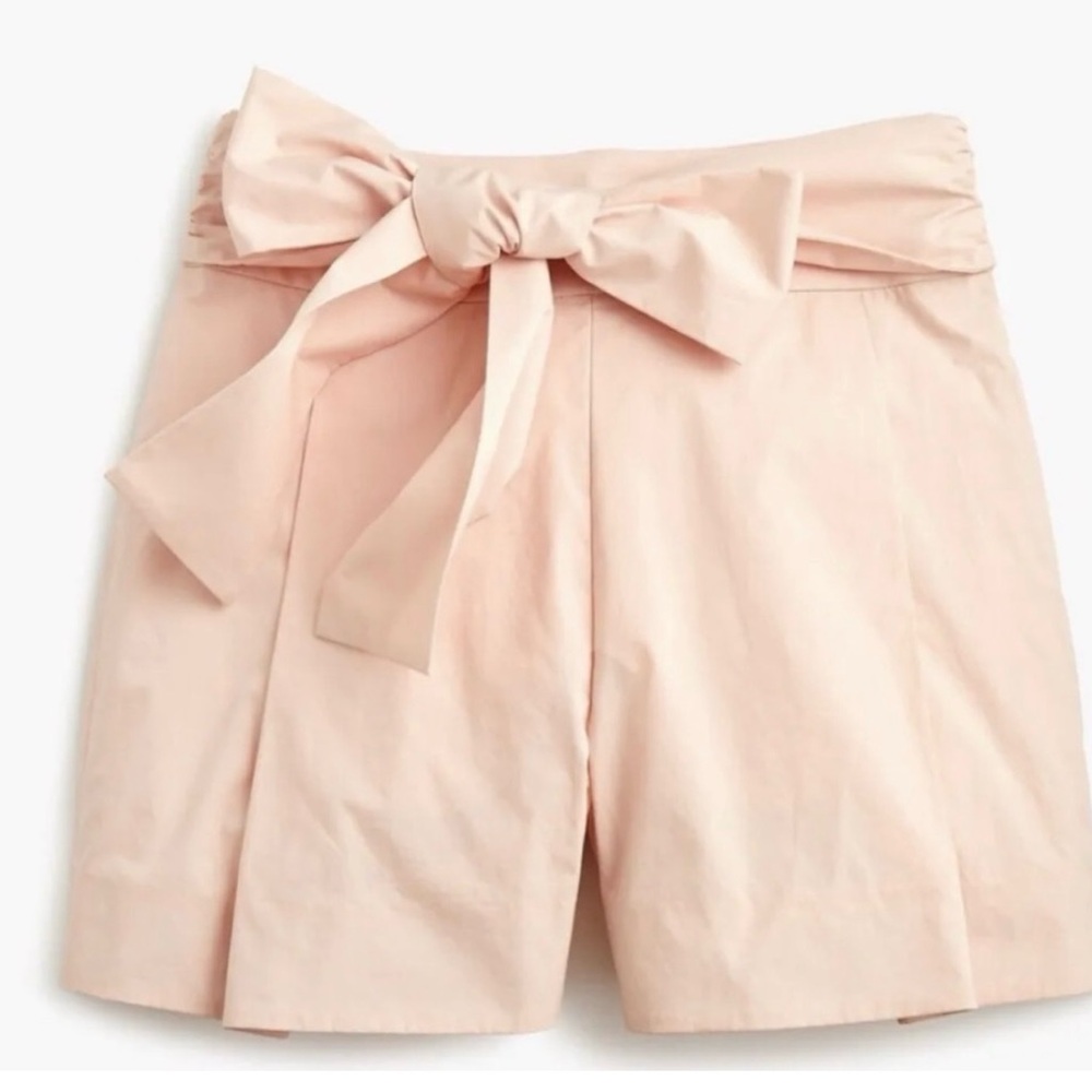 J. Crew High Waist Pink Shorts with Bow